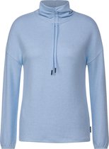 CECIL Cosy New Collar Shirt Dames T-shirt - blue melange - Maat S