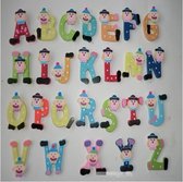 magneten Clown Alfabet hout 26 stuks koelkast whiteboard