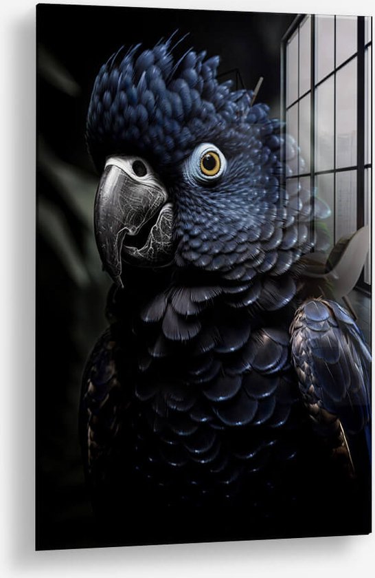 Wallfield™ - Blue Bird | Glasschilderij | Muurdecoratie / Wanddecoratie | Gehard glas | 40 x 60 cm | Canvas Alternatief | Woonkamer / Slaapkamer Schilderij | Kleurrijk | Modern / Industrieel | Magnetisch Ophangsysteem