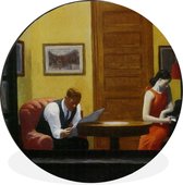 WallCircle - Wandcirkel - Muurcirkel - Kamer in New York - Edward Hopper - Aluminium - Dibond - ⌀ 90 cm - Binnen en Buiten