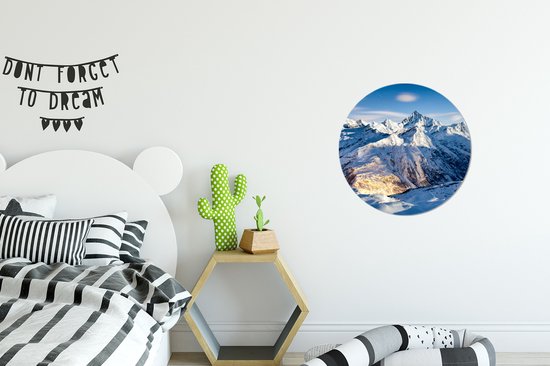Cercle mural - Cercle mural - Alpes - Berg - Neige - Aluminium - ⌀ 30 cm - Intérieur et Extérieur