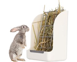 Hooiruif voor konijnen, hooiruip cavia's, hazen, hooien, hooien, konijnen, hamsterfeeder, draagbare hooiruip, voederwieg, houdt schoon, voor konijnen, cavia's, chinchillahamsters
