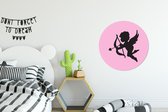 WallCircle - Wandcirkel ⌀ 60 - Liefde - Love - Roze - Cupido - Ronde schilderijen woonkamer - Wandbord rond - Muurdecoratie cirkel - Kamer decoratie binnen - Wanddecoratie muurcirkel - Woonaccessoires
