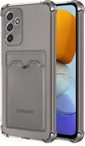 Schokbestendig TPU Hoes Kaarthouder Geschikt voor: Samsung Galaxy A33 5G - Grijs - Hoesje met Achterkant Pasjeshouder