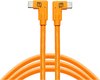 Tether Tools - TetherPro Right Angle USB-C to USB-C Pigtail, 20" (50cm), High-Visibilty Orange