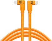 Tether Tools - TetherPro Right Angle USB-C to USB-C Pigtail, 20" (50cm), High-Visibilty Orange