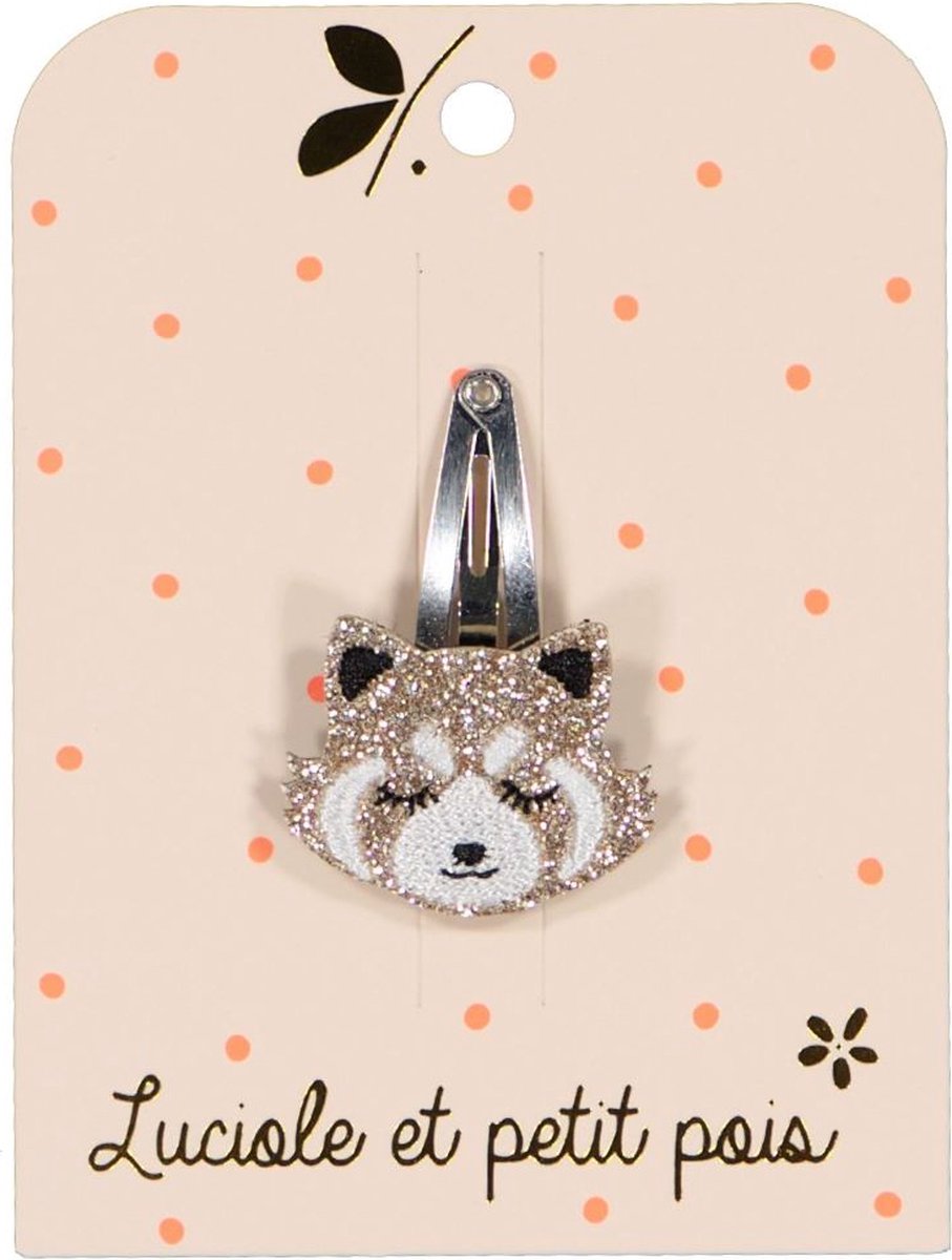 Luciole Et Petit Pois | Haarknipjes | Haarspeldjes | Glitter | Rode Panda Goud | 4cm | 1 Stuk