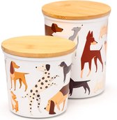 Barks Dog Set of 2 RPET & Bamboo Storage Jars S/M 2 Voorraadpotten