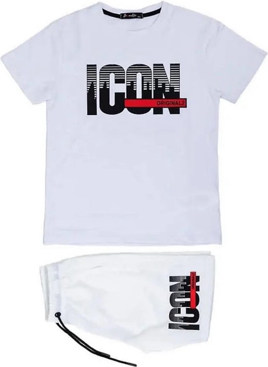 Set Icon Original - T-shirt met short - wit - maat 134/140