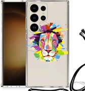GSM Hoesje Geschikt voor Samsung Galaxy S24 Ultra Leuk TPU Back Cover met transparante rand Lion Color