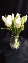 Witte tulpen | Kunst Tulpen | 31 cm | Wit | 7 stelen | Tulpen | kunstbloemen voor binnen | kunstbloemen die net echt lijken