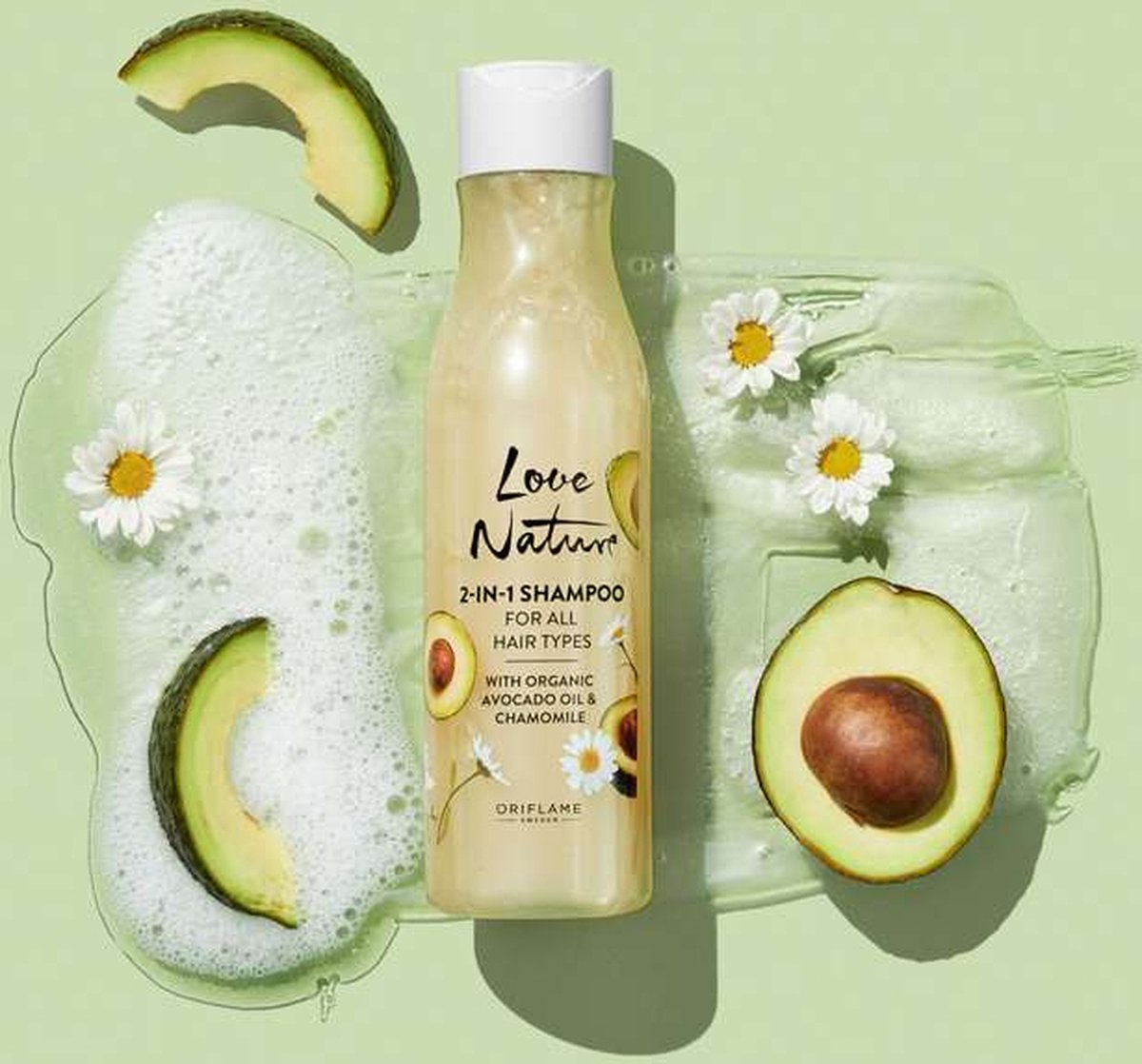 LOVE NATURE - 2-in-1 Shampoo For All Hair Types with Organic Avocado Oil & Chamomile