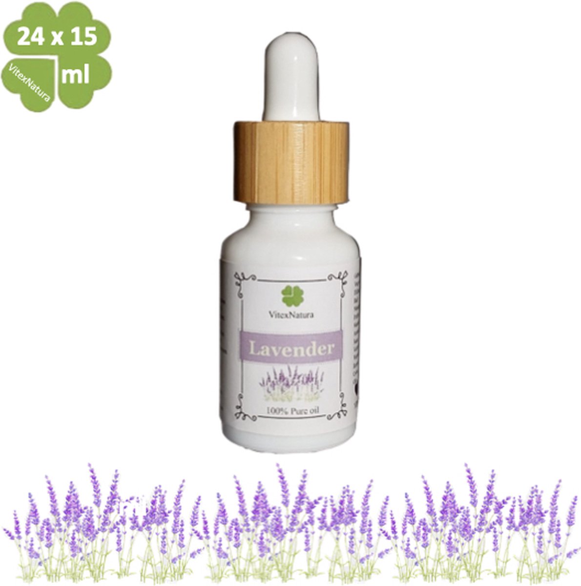 Goedkoopste Lavendel olie 100 Pure Etherische Olie | 24 x 15ml | Reinigend kalmerend | Helpt tegen slapeloosheid | Merk VitexNatura