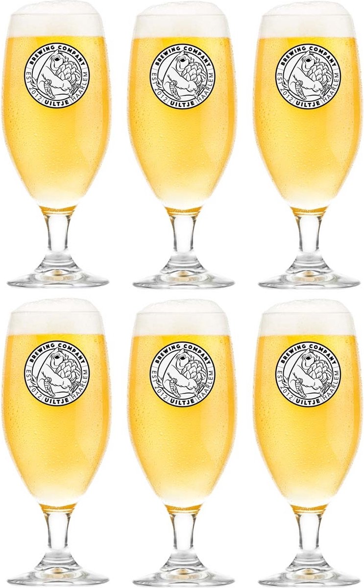 Uiltje IPA Bierglas 25cl - Set van 6 Bierglazen - Perfect voor IPA, Speciaal bier en Craft Biergenot