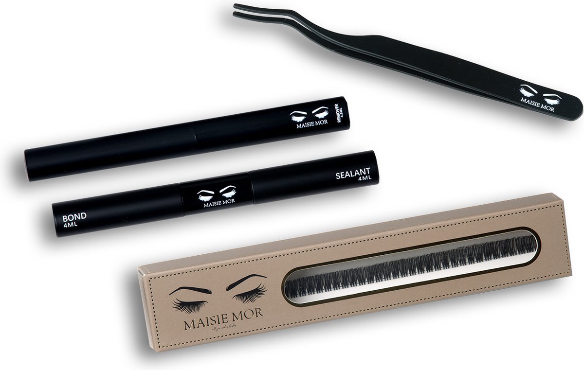 Maisie-Mor Starterset Sweetheart 14mm Ribbon lashes Wimpers Clusterlashes DIY nepwimpers