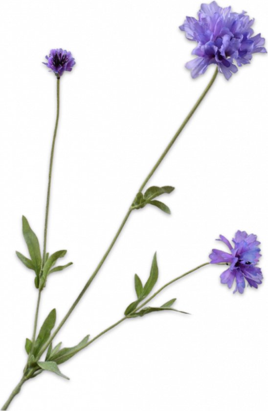 Silk-ka Kunstbloem-Zijden Bloem Korenbloem Tak Lavendel 65 cm Voordeelaanbod Per 2 Stuks