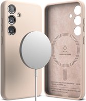 Ringke Silicone Magnetic Hoesje Geschikt voor Samsung Galaxy S24 | Compatibel met MagSafe | Back Cover met Magneet | Zacht Siliconen | Slank Design | Roze