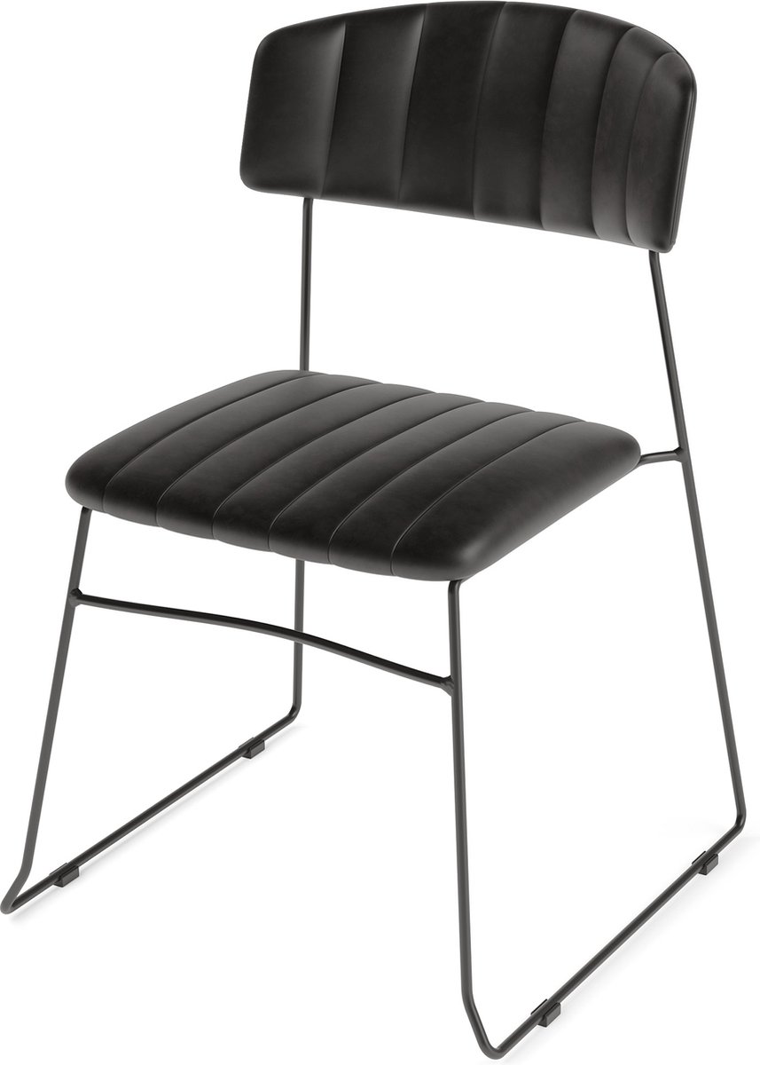 Mundo Chair Black Edition - Stoel - Eetkamerstoel - Stalen Poten - Premium Editie - Comfortabel