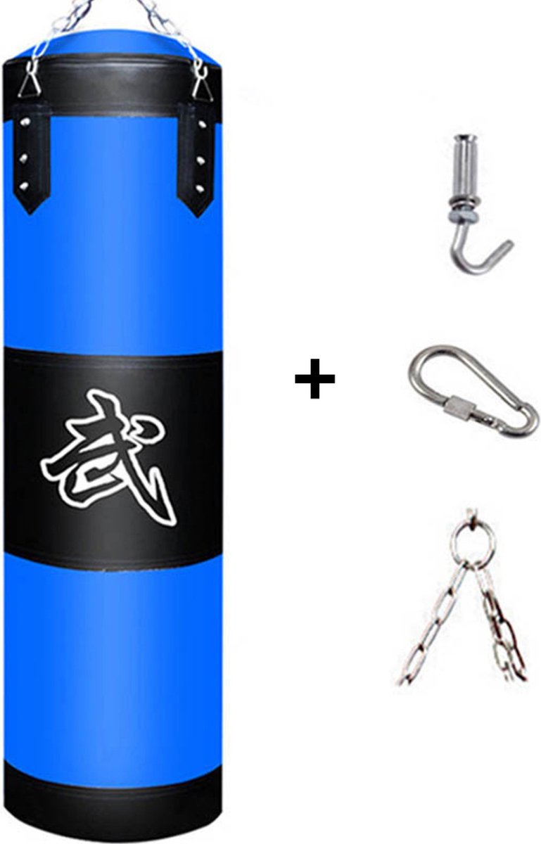 Nivard Bokszak - Bokspaal - Bokszak Ophangsysteem - Volwassenen - Kickboks Zak - Stootzak - Punching Bag - Boxzak - Sport - (Niet Gevuld) - Blauw