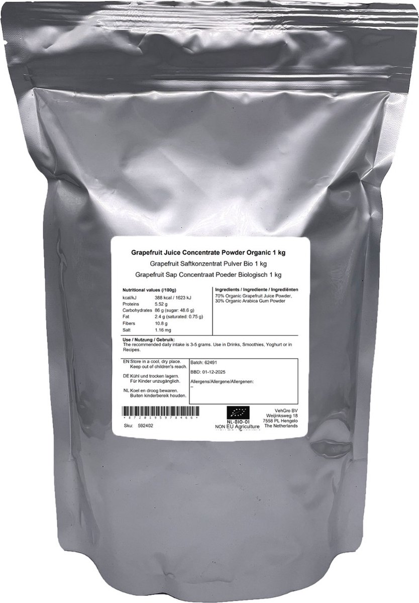 Goedkoopste Grapefruit Sap Concentraat Poeder - 1 Kg - Holyflavours