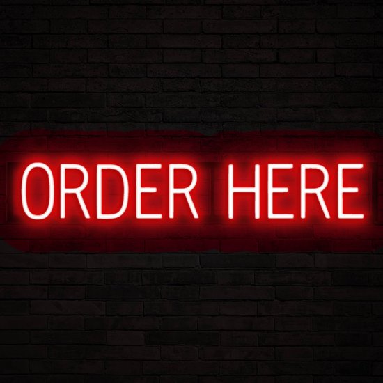 ORDER HERE - Lichtreclame Neon LED bord verlicht | SpellBrite | 92,05 x 16 cm | 6 Dimstanden & 8 Lichtanimaties | Reclamebord neon verlichting