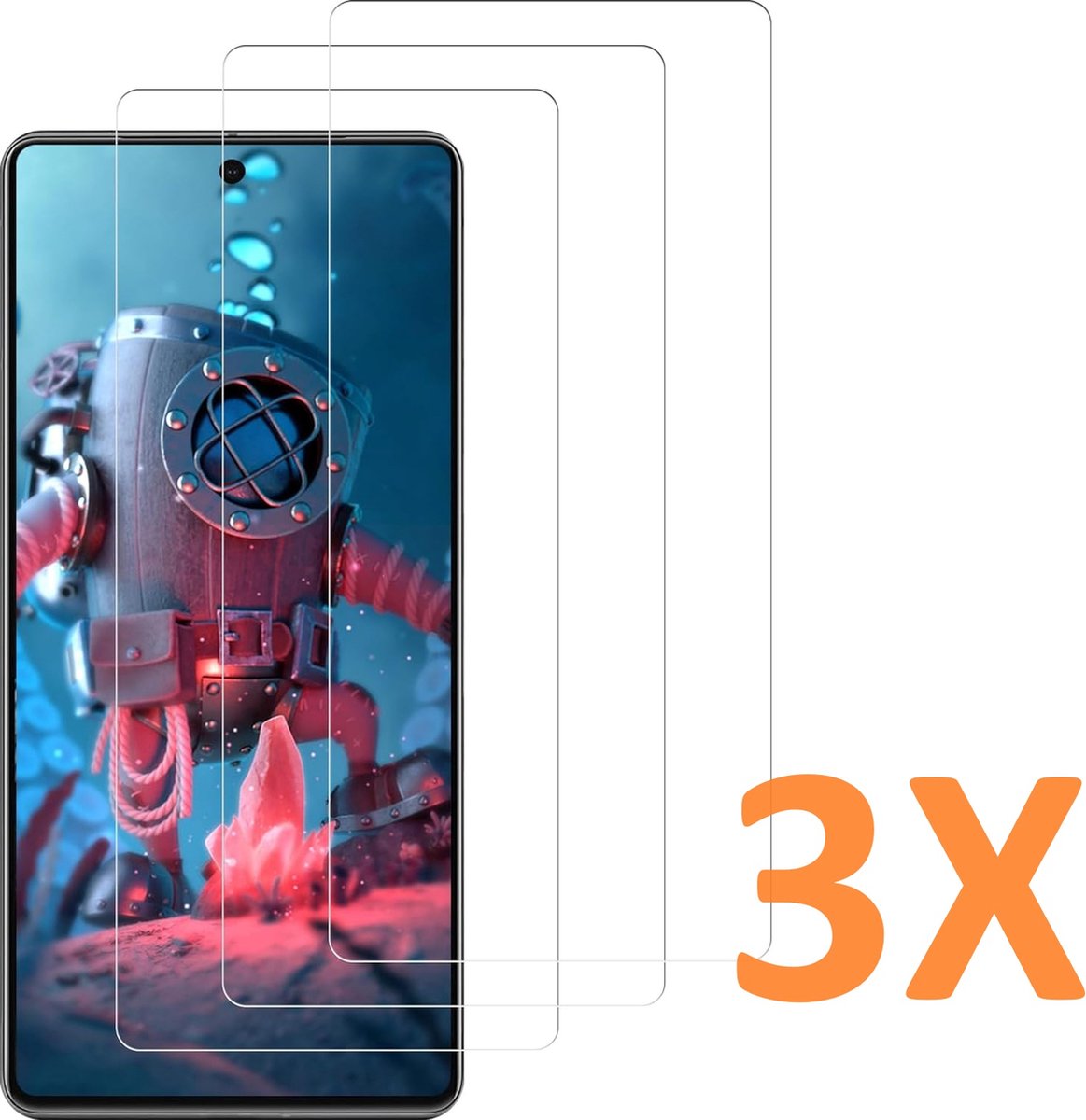 Screenprotector Glas - Tempered Glass Screen Protector Geschikt voor: Google Pixel 7 - 3x