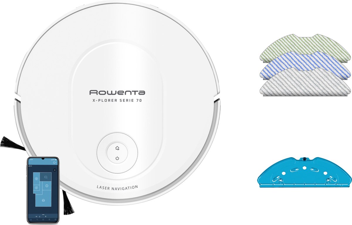 ROWENTA RR8477 X-Plorer Serie 70 Robotstofzuiger met dweilfunctie Wit