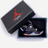 Porte-clés Sneaker avec boîte - Jordan 4 Retro Bred Reimagined - Cadeau Sneakerhead - Plastique dur