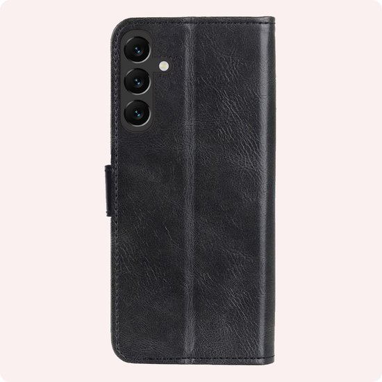 Étui adapté pour Samsung A55 Case Book Case Cover Flip Cover Wallet Bookcase - Zwart