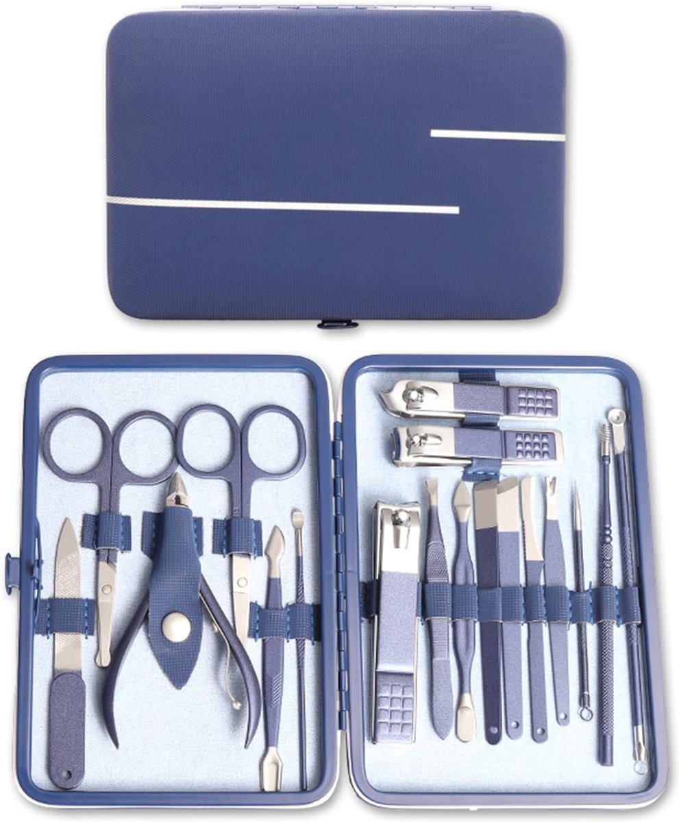Goedkoopste 18-delige Manicure Pedicure Set, Nagelknipper, Schoonheid en Nail Improvement Tools, Pak voor Pedicure en Wenkbrauw Manicure