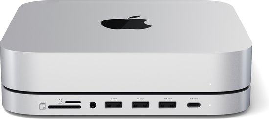 Satechi Aluminum geschikt voor Mac Mini/Mac Studio Stand Hub - Silver - SSD slot