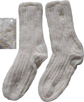 Beau & Caro Warme Dames Huissokken - One Size Wit - Anti Slip