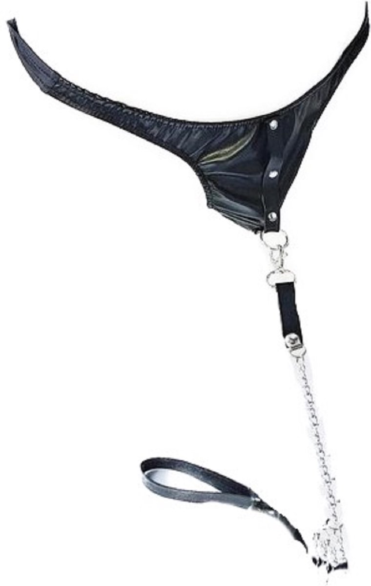 Goedkoopste BamBella® BDSM string - Onesize - voor mannen met lijn - rollenspel kleding SM Erotische Sexy Lingerie voor koppels - Zwart mannen ondergoed slip