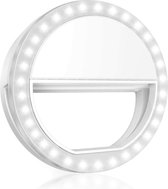 Selfie Ring Light Clip - Geschikt Voor TikTok Lamp Selfie Light Draadloos Lampje - Selfie Lamp Universeel - Wit