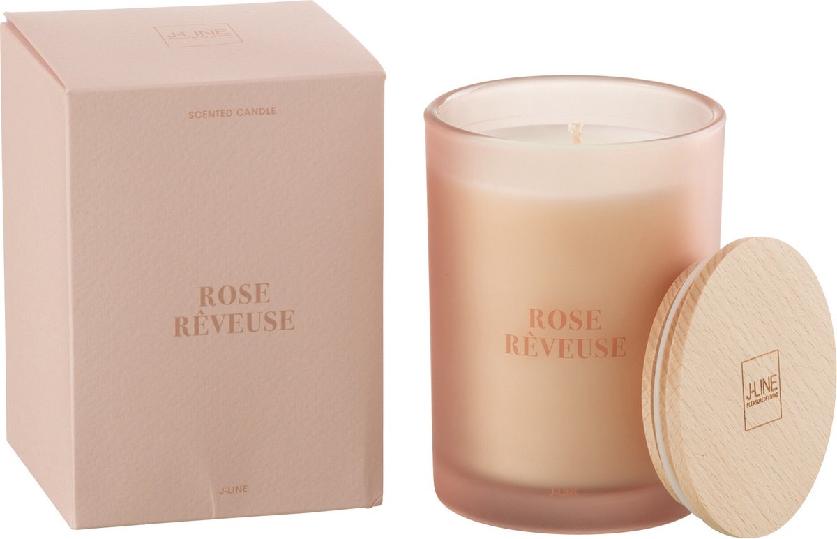 J-Line geurkaars Accords Essentiels - Rose Rêveuse - roze - 38U