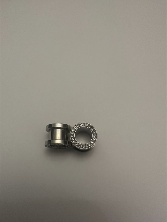 Glas strass Oor tunnel expander 10 mm