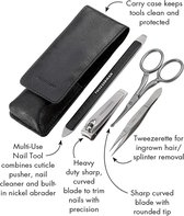 Gear Manicure- en pedicure verzorgingsset voor heren, cadeauset van roestvrij staal
