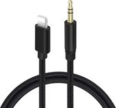 Aux Kabel Auto geschikt voor iPhone - Headphone Jack Audio Aux Kabel - 3,5 mm - 1 Meter - Zwart gevlochten