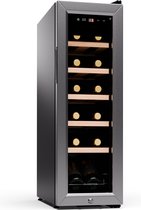 Bol.com Klarstein Shiraz Premium Smart 12 Slim Wijnkoelkast - Wijnklimaatkast - 12 Flessen - Zilver aanbieding