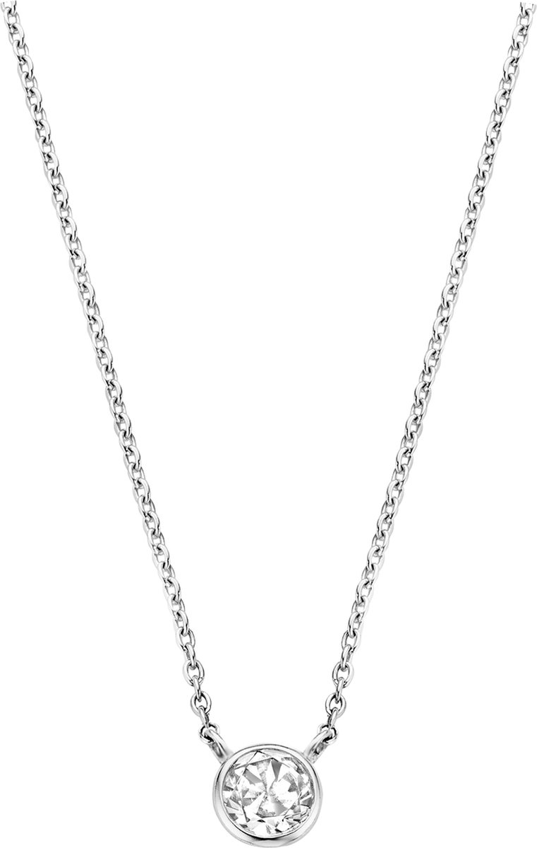 TI SENTO Dames Ketting - 925 zilver - Zirconia wit - Maat 42 - 3845ZI