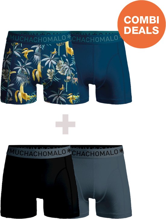 Muchachomalo Heren Boxershorts - 2+2 Pack - 95% Katoen - Mannen Onderbroeken