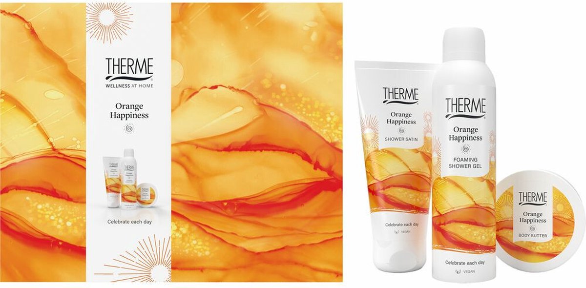 Goedkoopste 3x Therme Wellness Treatment Geschenkset Orange Happiness 1 set