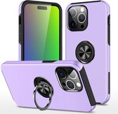 Coque de téléphone avec bague et aimant pour support de téléphone - Coque adaptée pour : iPhone 13 Pro Max - Coque rigide anti-chute - Violet