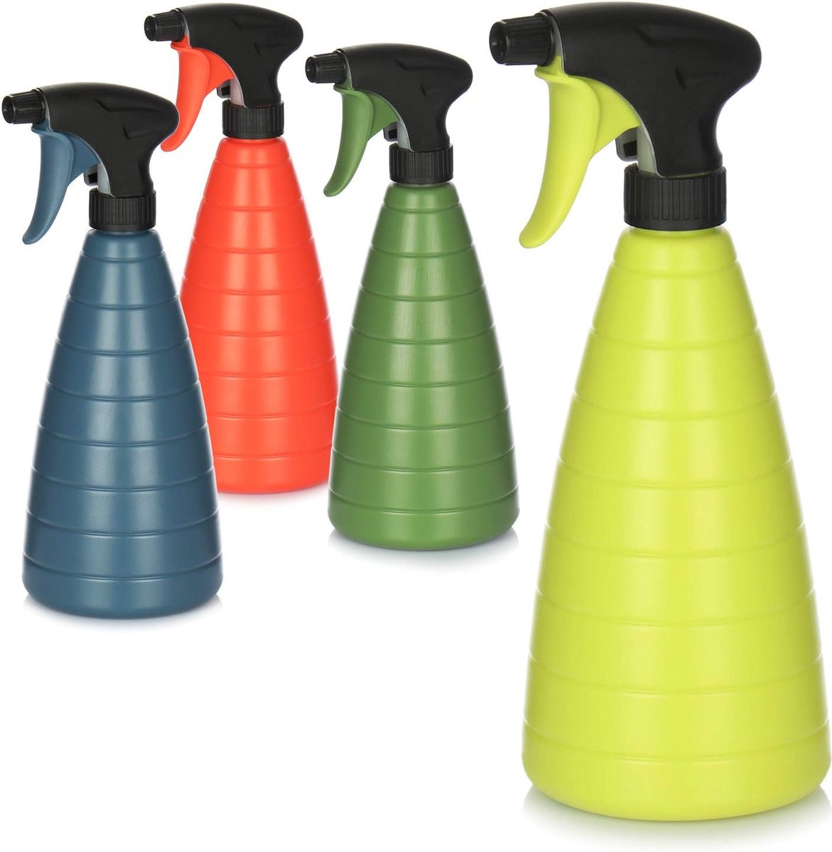 4 x bloemensproeier, spuitfles met 28/400 schroefdraad voor het bewateren van planten, waterspuitfles voor waterverstuiving, keuze varieert, 4 stuks, blauw/olijf/groen/rood