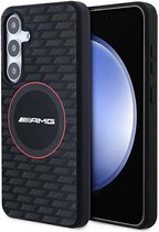 Mercedes-AMG Carbon Pattern Back Case (MagSafe Compatible) - Geschikt voor Samsung Galaxy S24 (S921) - Zwart