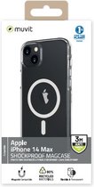 Muvit, Case Geschikt voor Apple iPhone 14 Plus Gerecycled Schokbestendig 3M MagSafe-compatibel, Transparant