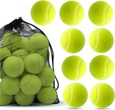 9 balles de tennis de compétition - balles d'entraînement - avec sac de transport en filet - balle de tennis pour le sport et les enfants et chiens et machine à laver