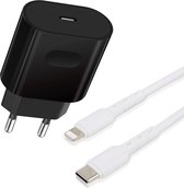 USB C Adapter + Kunststof USB C naar 8 Pin Kabel - 1 Meter - 30W - GaN - Snellader geschikt voor iPhone, iPad met Lightning aansluiting