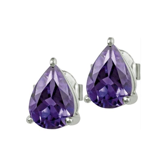 Jacques Lemans - Oorknopjes Sterling zilver met Amethyst - SE-O111D