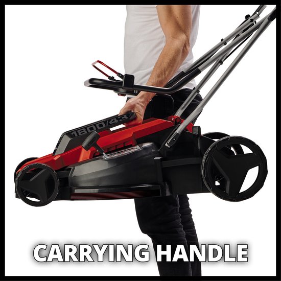 Einhell Elektrische Grasmaaier GC-EM 1800/43 - 1800 W - Maaibreedte: 43 cm - 50 L opvangbak - Aanbevolen gazonoppervlakte: tot 800 m² - Maaihoogte: 20-65 mm van Einhell — afbeelding 4